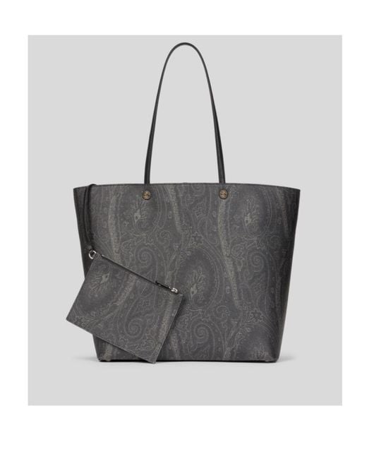 Etro Black Paisley-Jacquard Tote Bag for men