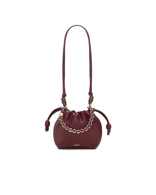 Loewe Red Flamenco Drawstring Mini Shoulder Bag