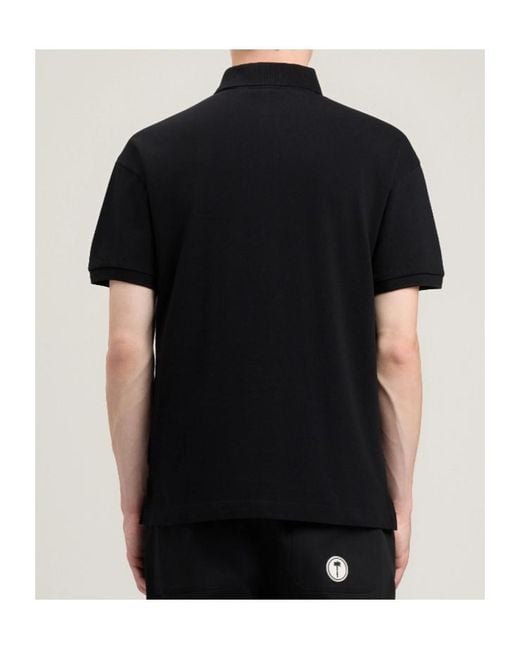 Palm Angels Black Curved Logo Polo Shirt for men