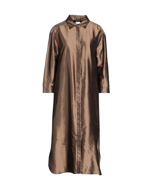 Max Mara Brown Simple Solid Color Shirt Dress