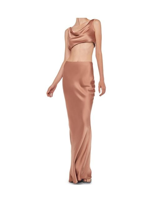 Norma Kamali Pink Bias Maxi Skirt