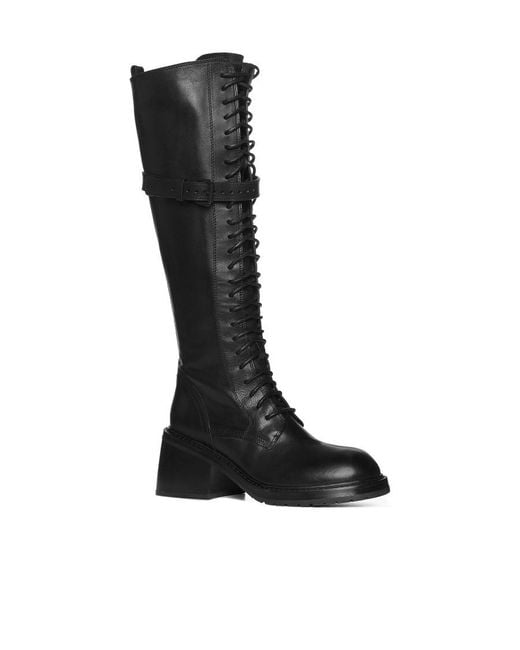 Ann Demeulemeester Black Heike High Leather Boots