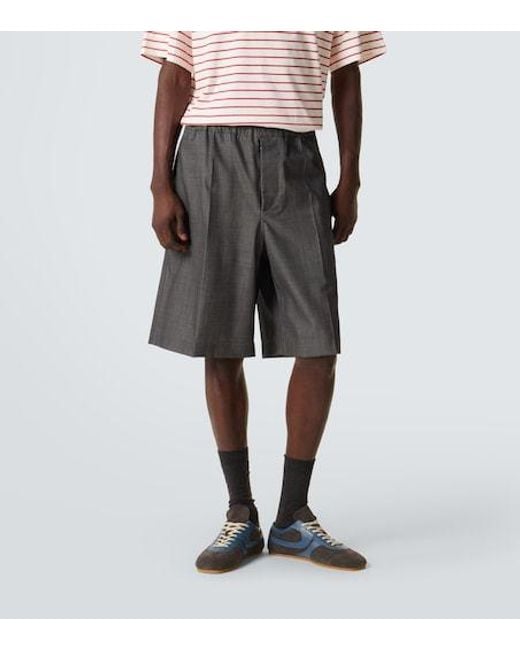 Plan C Gray Wool Shorts for men