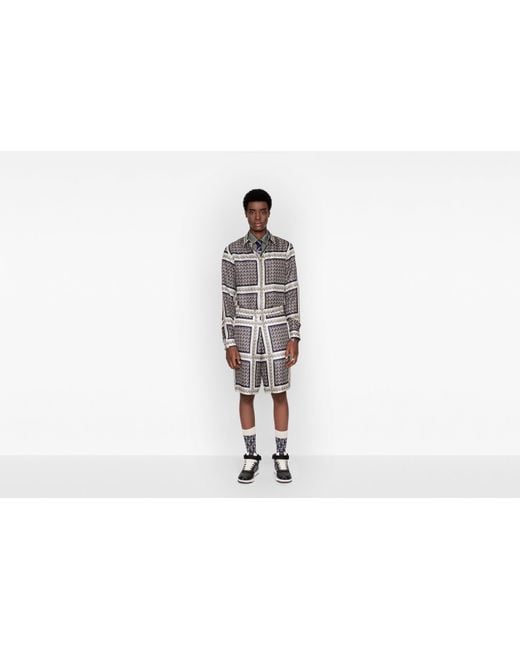 Dior White Oblique Bermuda Shorts for men