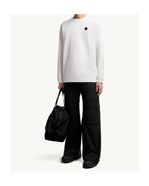 Moncler White Graphic Logo Long-Sleeved T-Shirt for men