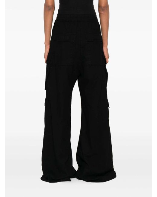 Rick Owens Black Pocket Detailed Drawstring Pants
