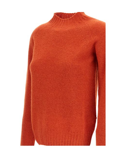 Drumohr Red Mock-Neck Knitted Sweater