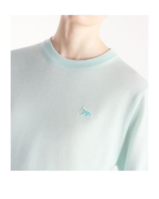 Maison Kitsuné Blue Round-Collar Long-Sleeve Hoodie