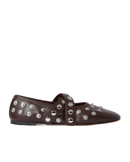 Stella McCartney Brown Ryder Popper-Studded Ballet Flats