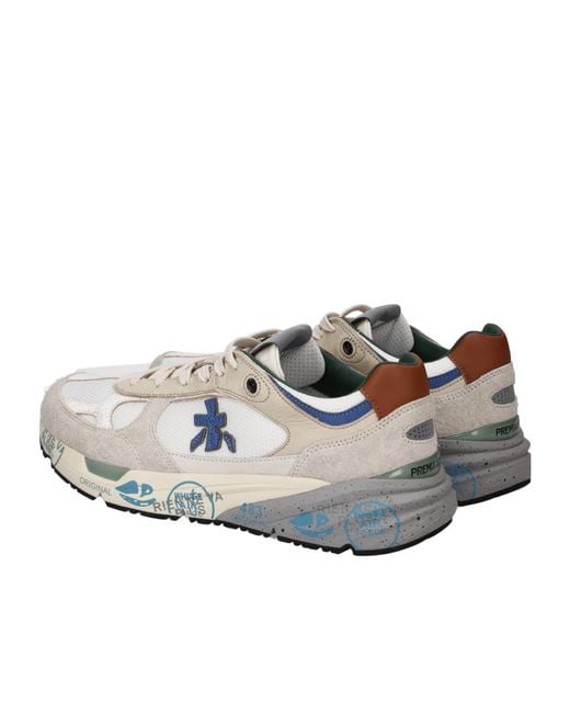Premiata White Mase Panelled Sneakers for men