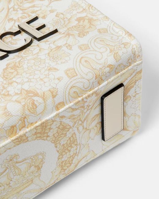 Versace White La Medusa Printed Small Tote Bag