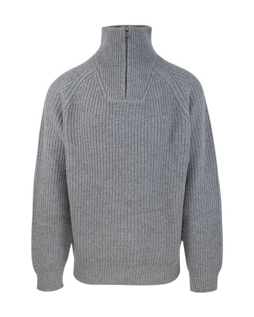 Carhartt Gray Marlon High-Neck Half-Zipped Jumper for men