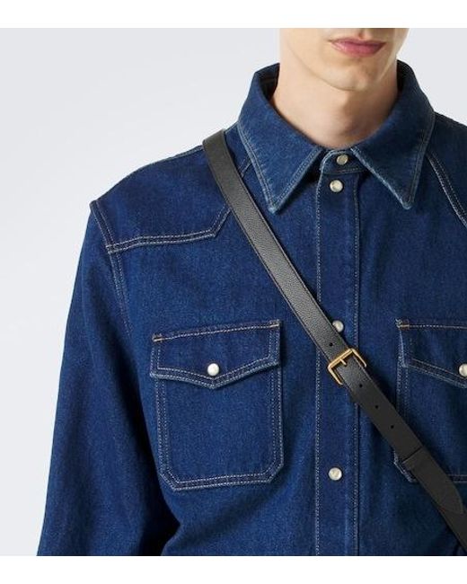 Valentino Blue Vgold Denim Western Shirt for men