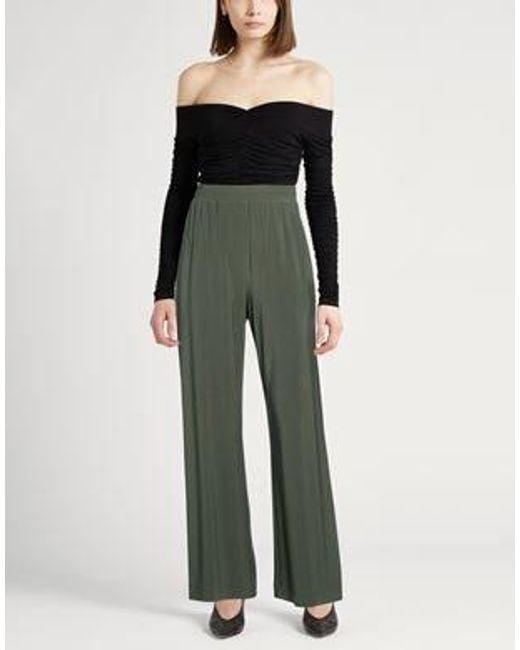 Max Mara Green Solid-Color Stretch Casual Pants