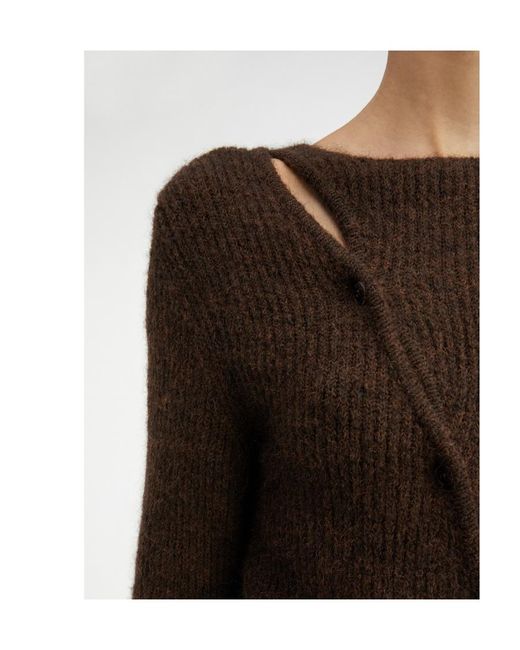 Jacquemus Brown La Pau Cut-Out Long-Sleeved Cardigan