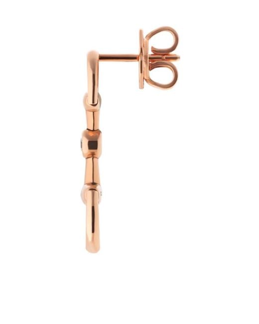 Gucci White 18K Horsebit Diamond Earrings