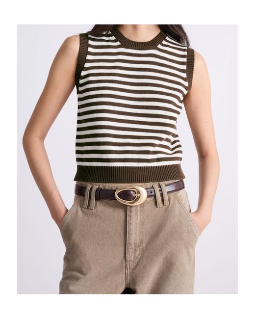 Marella Black Sleeveless Cotton And Silk Top