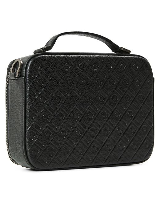 Ferragamo Black Embossed Camera Bag for men