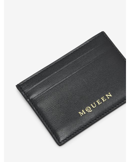 McQueen Black Logo Printed Card Holder