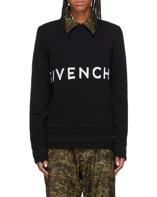 Givenchy Black 4G Knitted Jumper for men