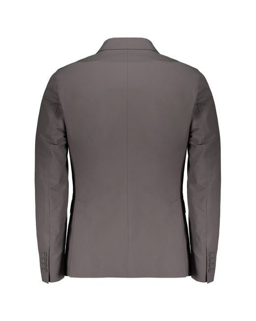 Herno Gray Notch-Lapel Double-Breasted Blazer for men