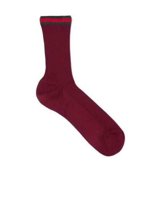 Gucci Purple Web Detailed Ribbed Socks