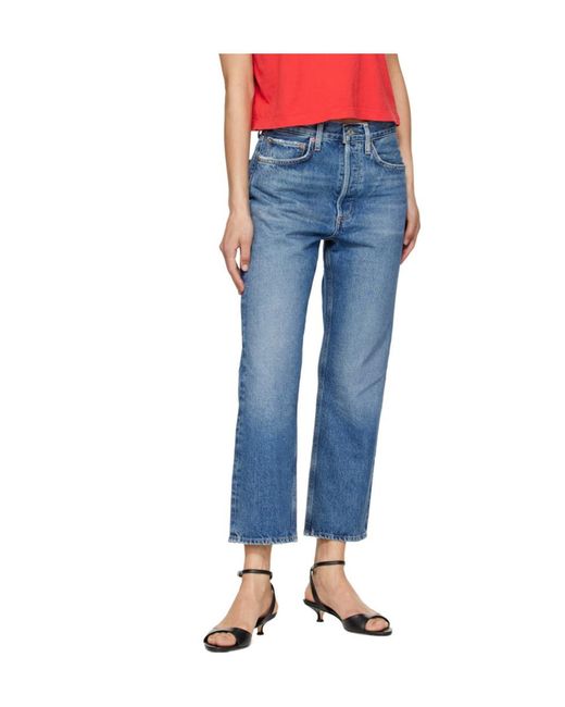 Agolde Blue 90's Crop Mid Rise Straight