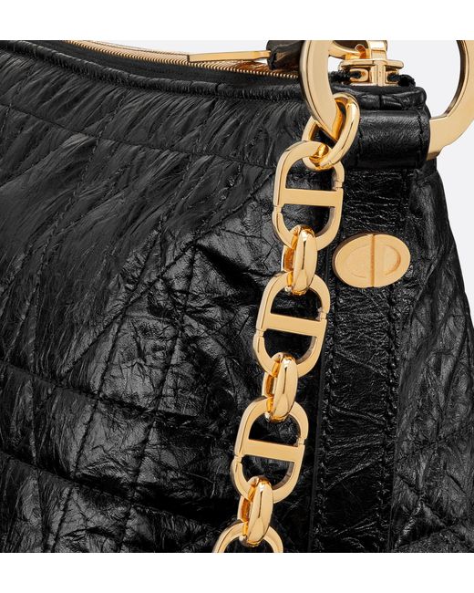 Dior Black Star Hobo Bag With Chain