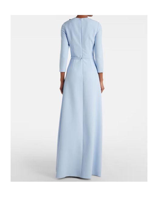 Safiyaa Blue Embellished Crêpe Gown