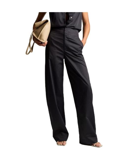 Vince Black High-Waisted Wide-Leg Trousers