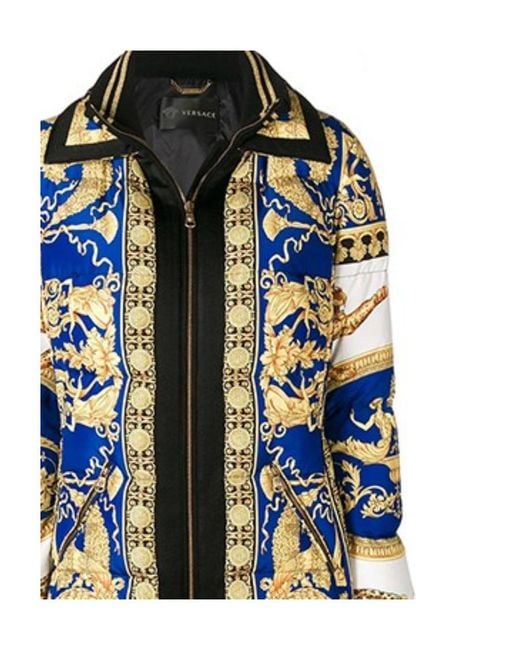 Versace Multicolor Printed Zipper Casual Jacket