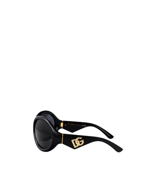 Dolce & Gabbana White Geometric Frame Sunglasses