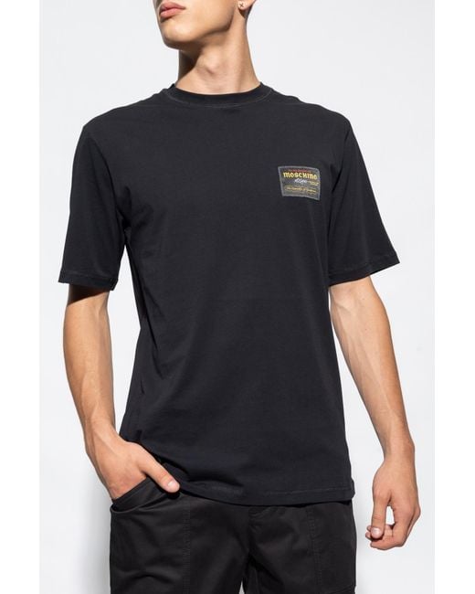 Moschino Black Item O-Neck Short-Sleeved T-Shirt for men