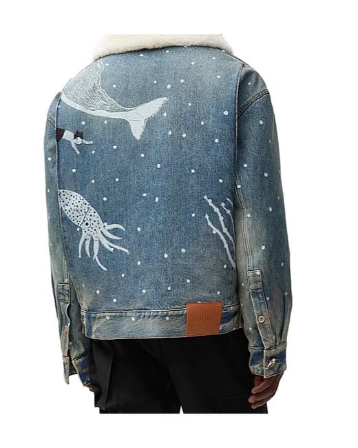 Loewe Blue Button-Up Denim Jacket for men