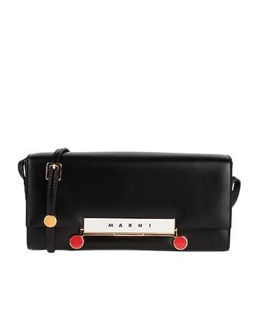 Marni Black Mediumsize Leather Shoulder Bag