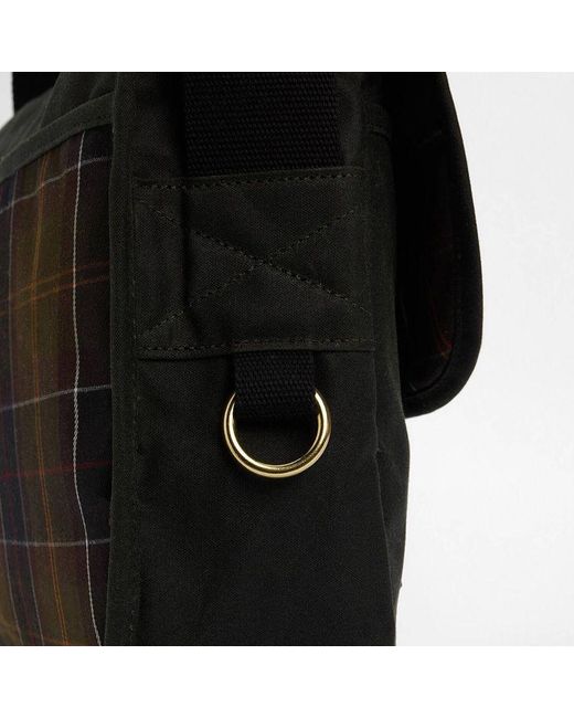 Barbour Black Logo-Patch Messenger Bag for men