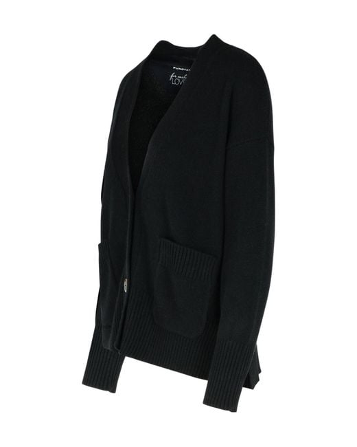 Purotatto Black Long-Sleeved Knitted Cardigan