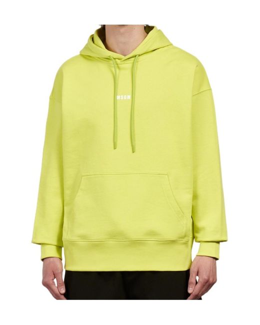 MSGM Yellow Hoodie for men