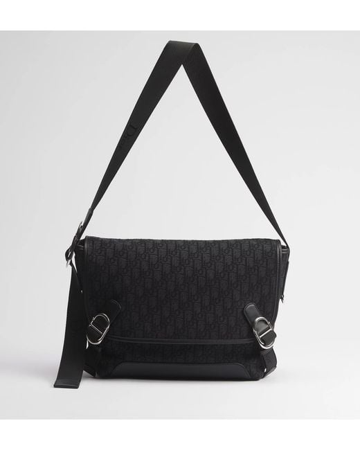 Dior Black Medium Jett Messenger Bag With Flap for men