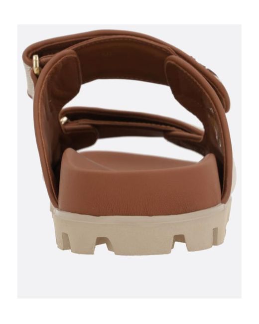 Miu Miu Brown Two-Toned Slip-On Sandals