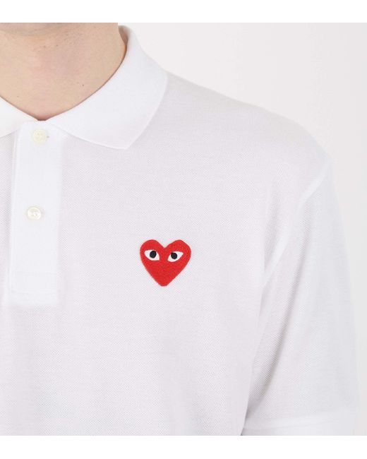 COMME DES GARÇONS PLAY White Short Sleeve Polo Shirt for men