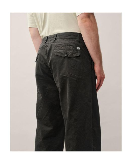 C P Company Black Lens-Detail Cargo Trousers for men