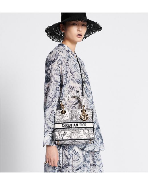 Dior White Medium Lady D-Lite Shoulder Bag