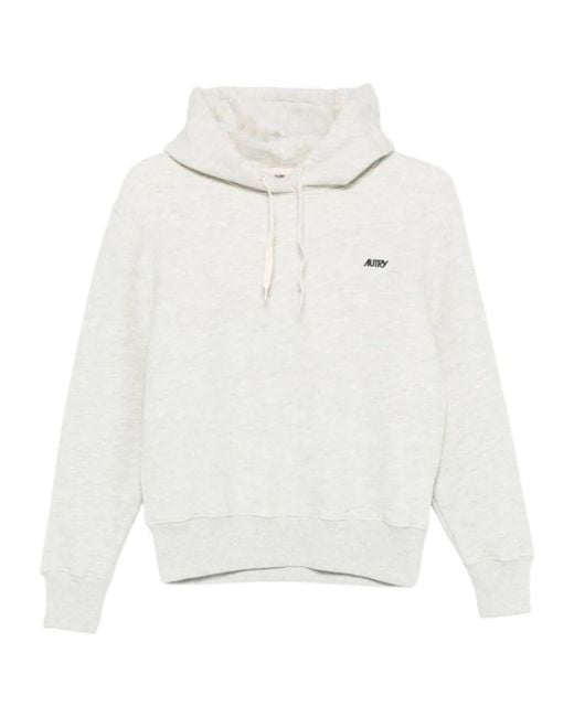 Autry White Logo-Embroidered Drawsting Hoodie