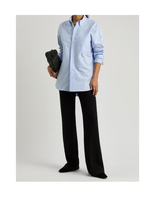 Moncler Blue Logo-Appliquéd Cotton Shirt