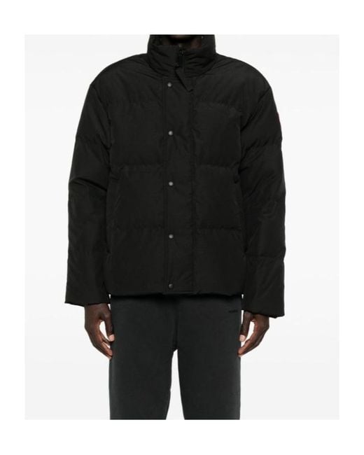 Canada Goose Blue Bayview Logo Patch Down Jacket for men