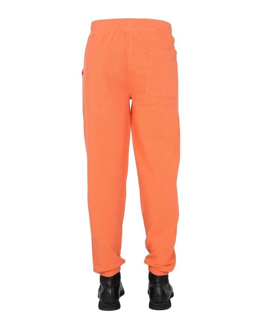 Helmut Lang Orange Waffle Knitted Sweatpants for men