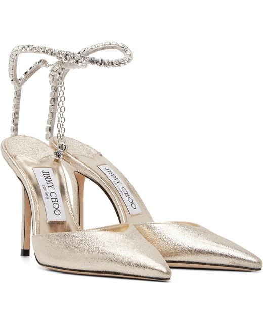 Jimmy Choo White Saeda 100 High-Heeled Sandals
