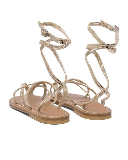 K. Jacques Metallic Strappy Sandals