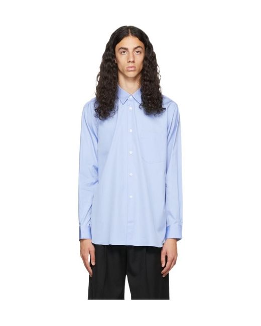 Comme des Garçons Blue Long-Sleeved Shirt for men
